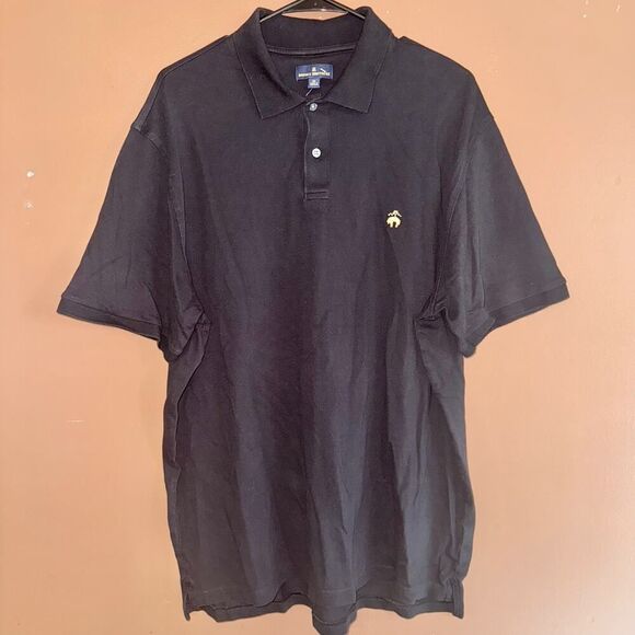 Brooks Brothers Men's Vintage Cotton Short Sleeve Polo Tee T-Shirt Black XL - Picture 1 of 9
